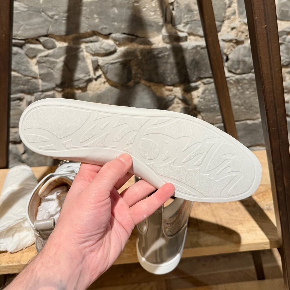 Christian Louboutin Lou Spikes Flame Lurex High-top Sneakers - Picture 14 of 15